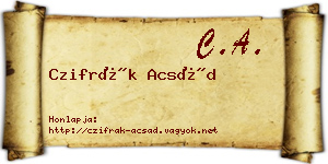 Czifrák Acsád névjegykártya